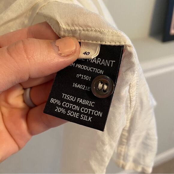 Isabel Marant White Sheer Cotton Silk Blouse 40 Medium - Picture 11 of 13